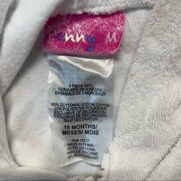 Terry Cloth Full Zip Hooded Swim Coverup Size 18 Months white - Picture 4 of 6